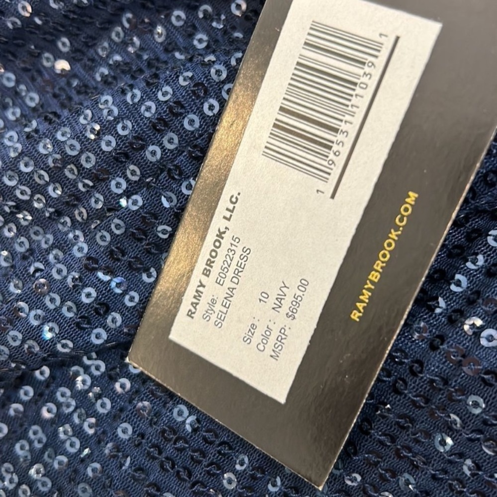 Ramy Brook Selena Sequin Maxi Dress Size 10 NWT Navy Cut Out Halter Gown Formal - Picture 3 of 13